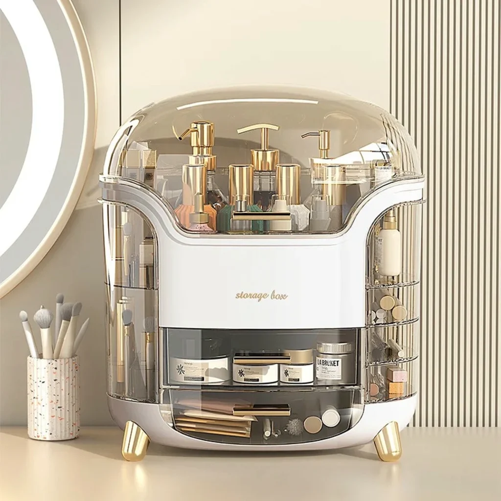 Boîte de rangement de cosmétiques blanc